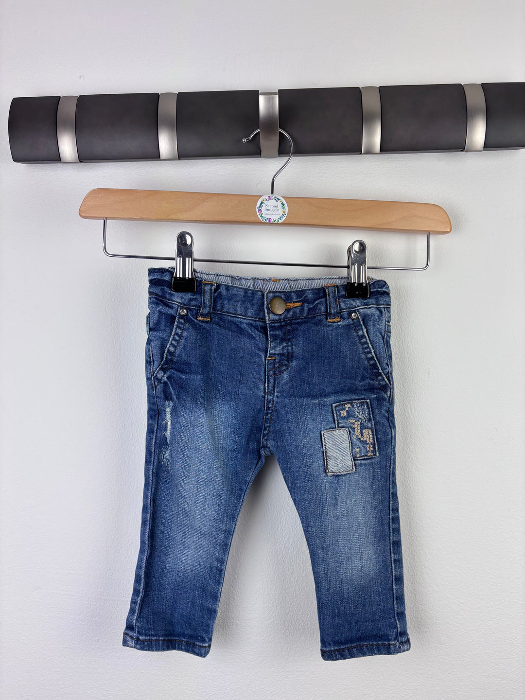 Zara Patch Jeans 3-6 Months-Trousers-Second Snuggle Preloved