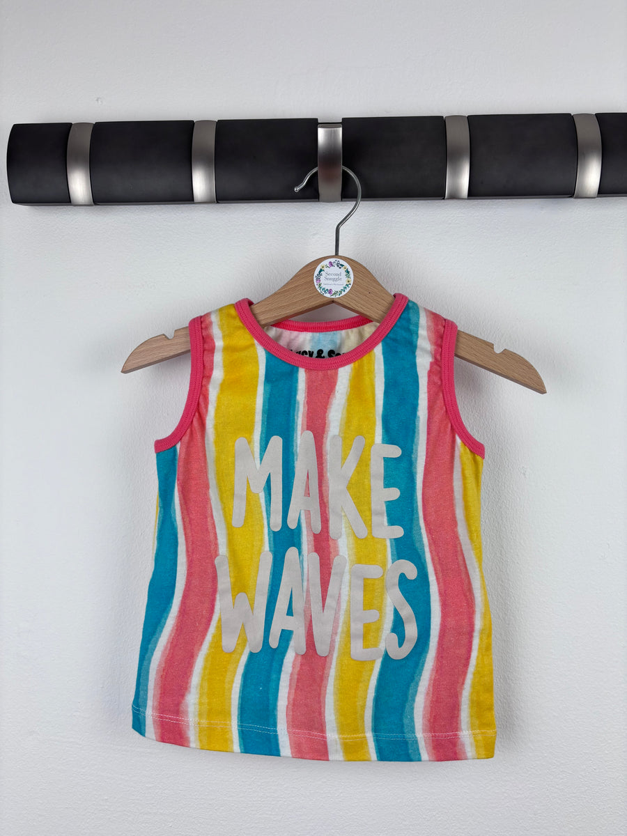 Lucy And Sam Make Waves Vest 9-12 Months-Tops-Second Snuggle Preloved