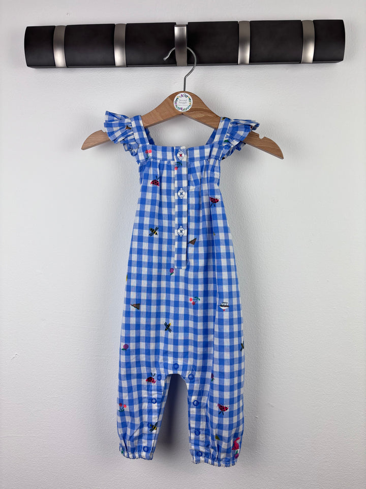 Joules Gingham Dungarees 3-6 Months-Rompers-Second Snuggle Preloved