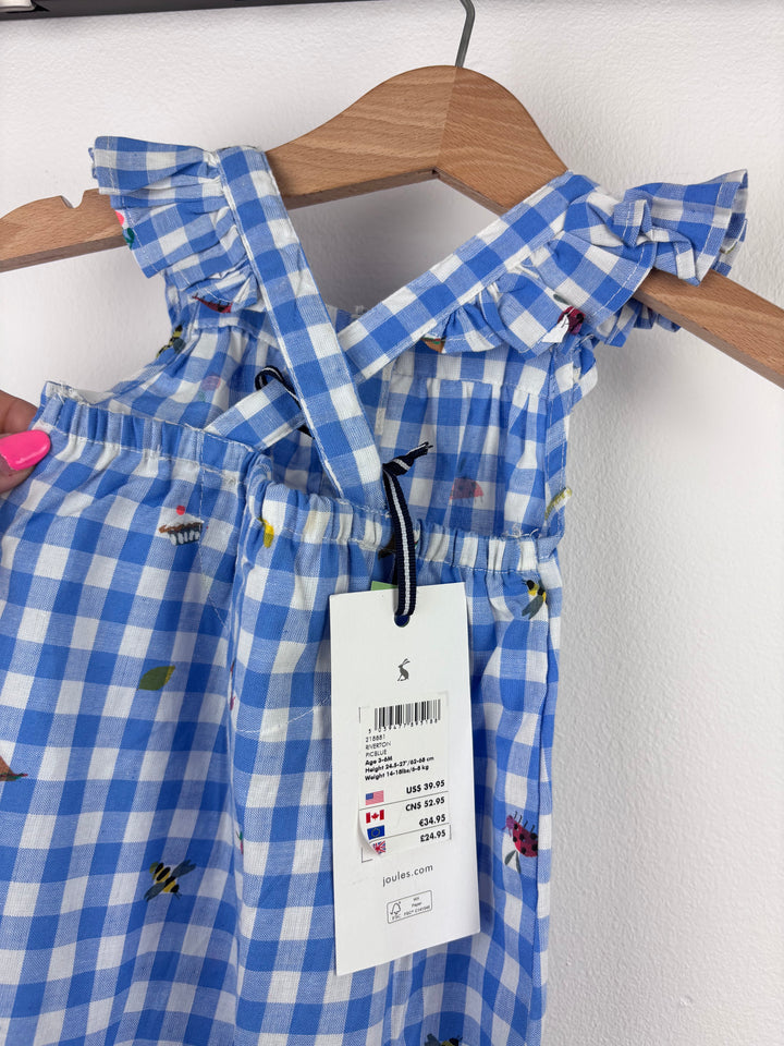 Joules Gingham Dungarees 3-6 Months-Rompers-Second Snuggle Preloved