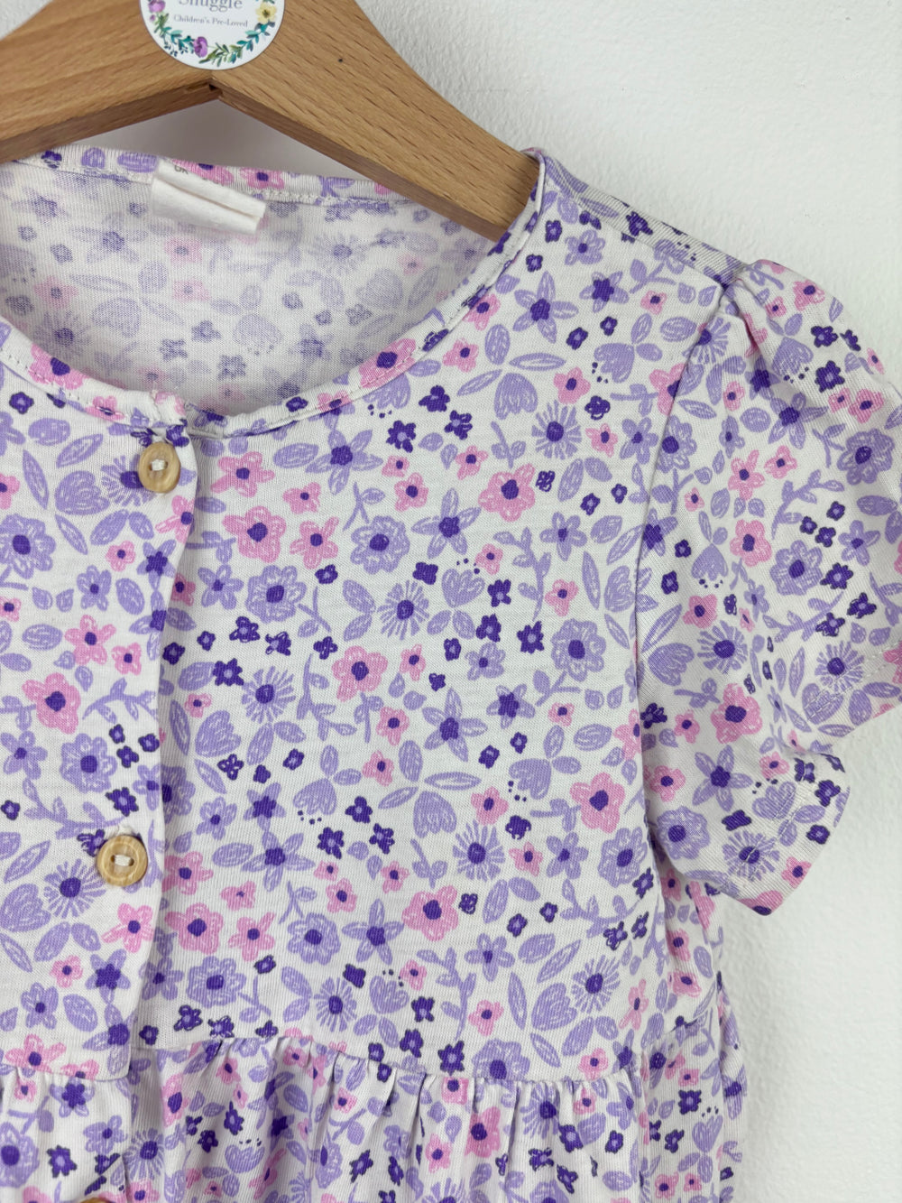 H&M Lilac Floral Dress 2-3 Years-Dresses-Second Snuggle Preloved