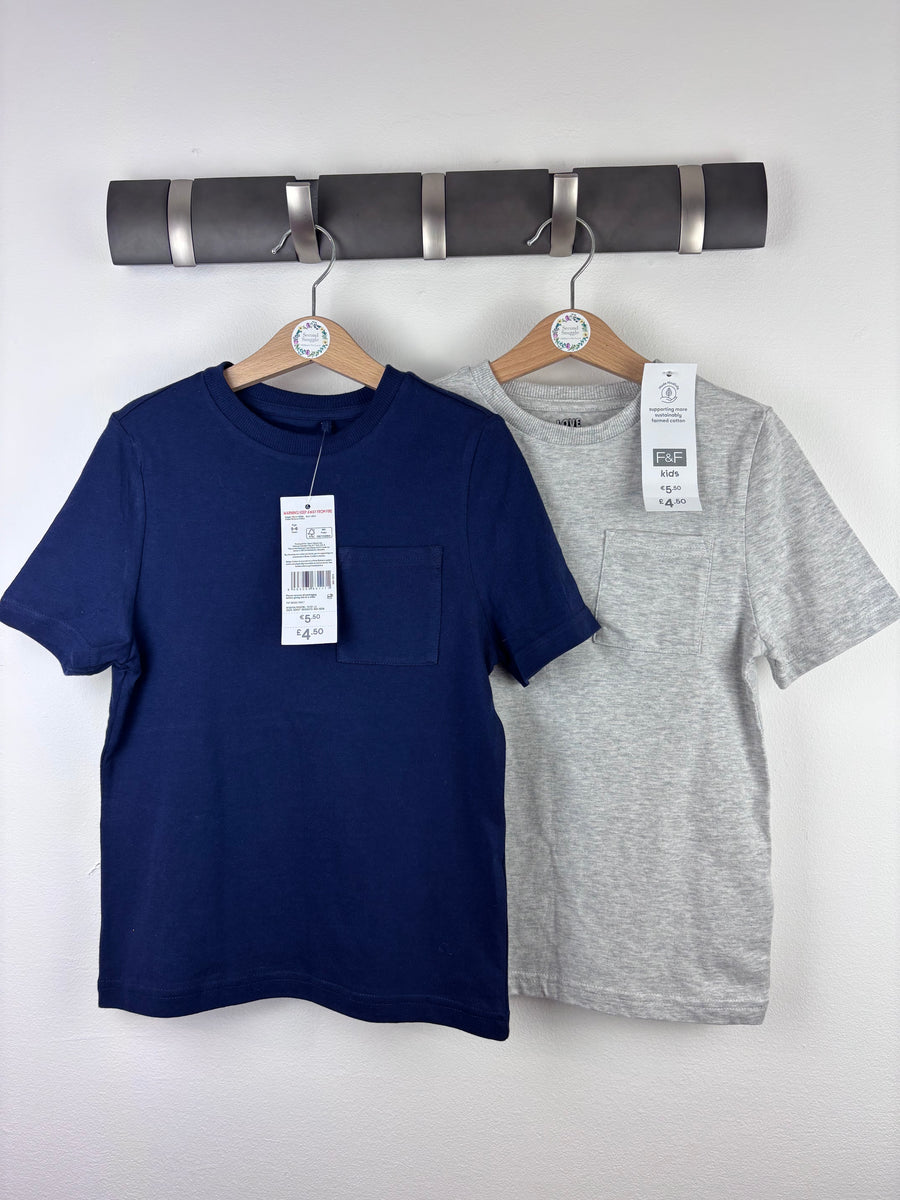 Fred And Flo Navy And Grey T Shirt Set 5-6 Years-Tops-Second Snuggle Preloved