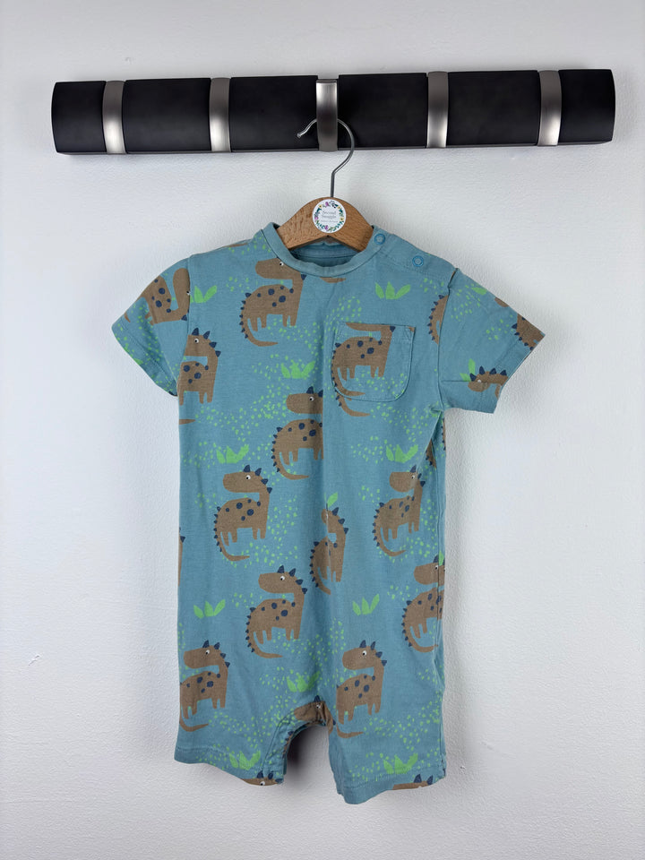 M&S Blue Dinosaur Romper 12-18 Months-Shirts-Second Snuggle Preloved