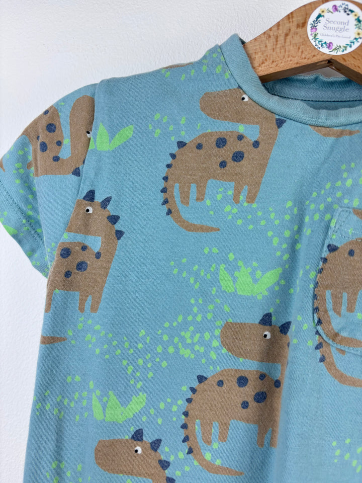 M&S Blue Dinosaur Romper 12-18 Months-Shirts-Second Snuggle Preloved