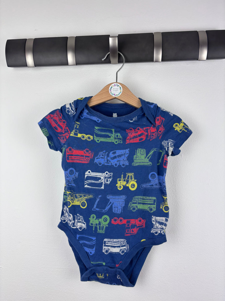 Gap Blue Construction Print Bodysuit 6-12 Months-Vests-Second Snuggle Preloved