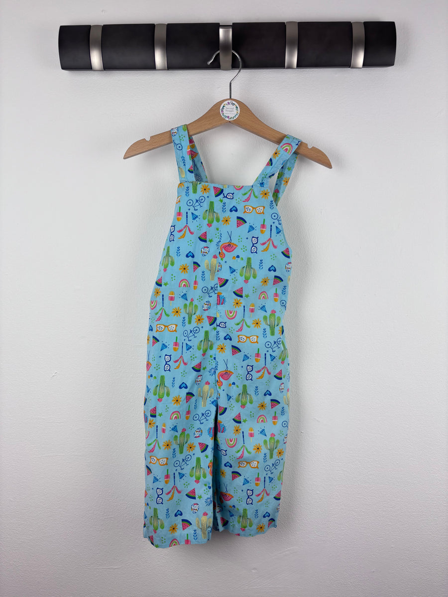 Handmade Blue Cactus Print Dungarees 6-12 Months-Dungarees-Second Snuggle Preloved
