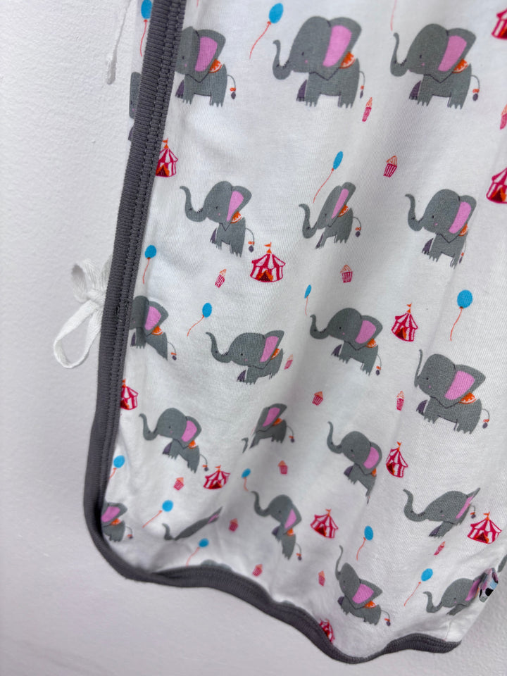 Babysoy White Elephant Kimono Gown 6-12 Months-Sleeping Bags-Second Snuggle Preloved