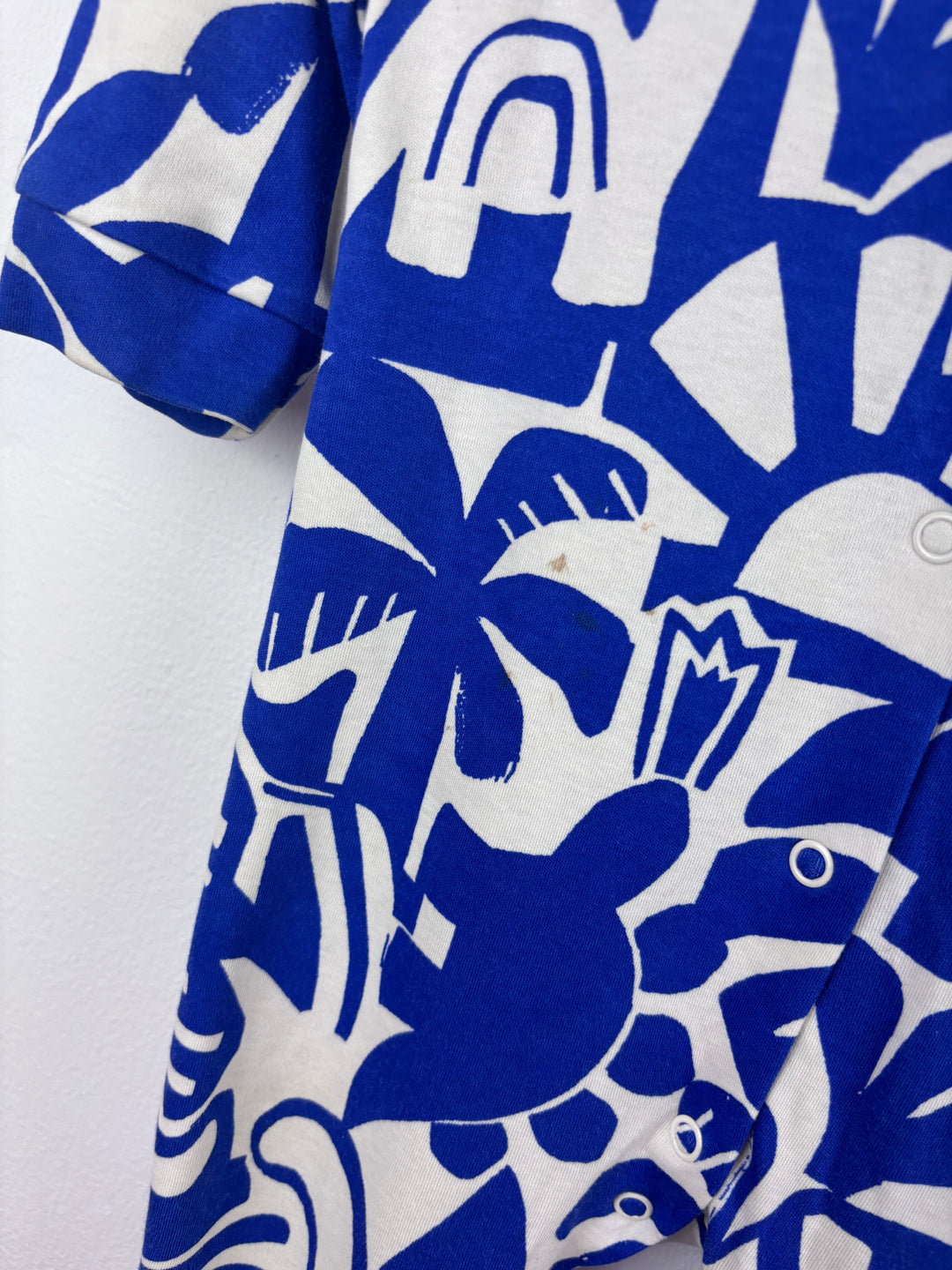 Next Blue Animal Print Sleepsuit 12-18 Months - PLAY-Sleepsuits-Second Snuggle Preloved