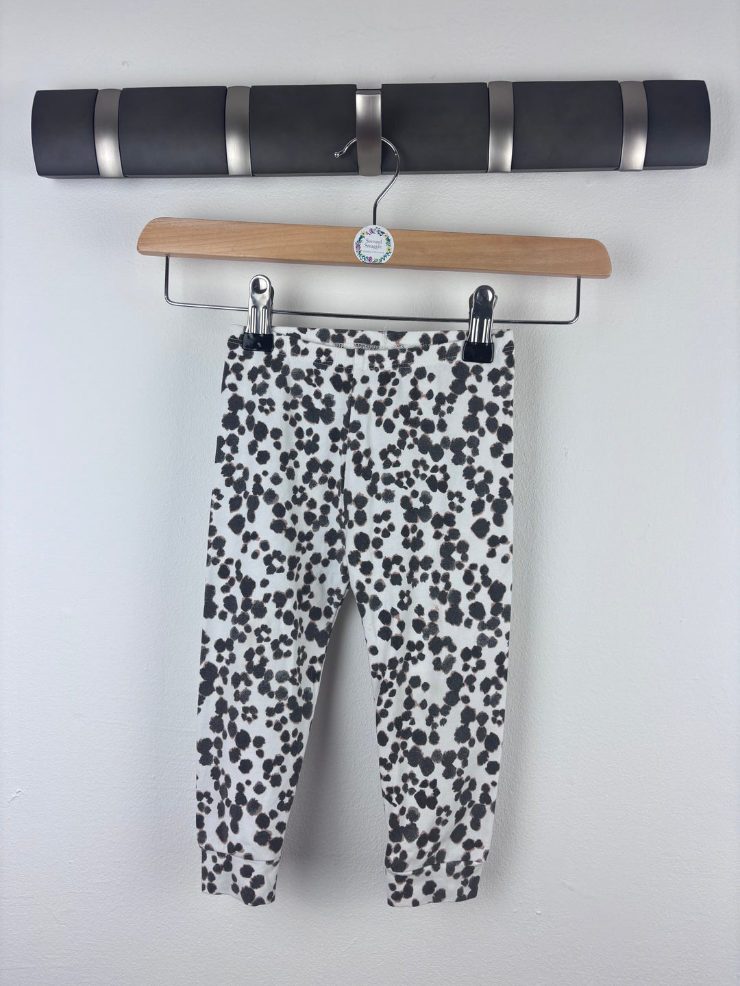 Next Black Spotty Leggings 12-18 Months - PLAY-Leggings-Second Snuggle Preloved