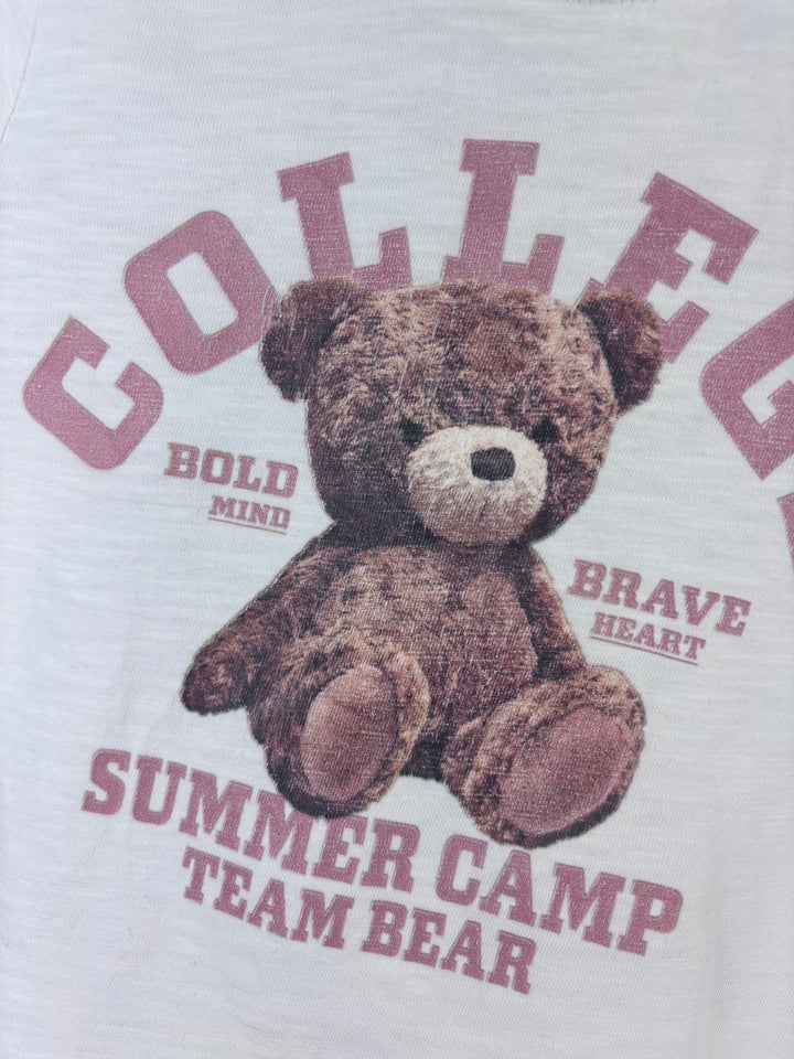 Next White Bear Print T Shirt 12-18 Months-Tops-Second Snuggle Preloved
