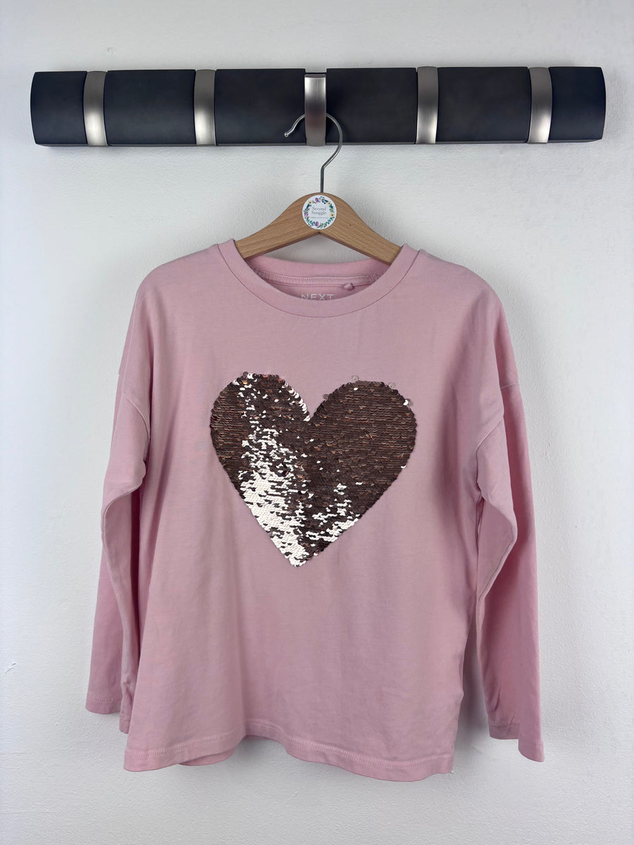 Next Pink Sequin Heart Top 6 Years-Tops-Second Snuggle Preloved