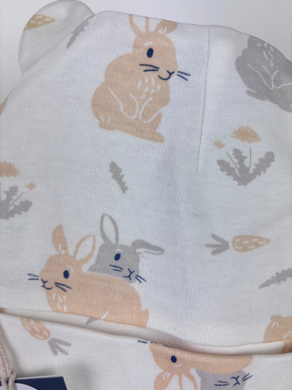 Kite Cream Bunny Print Hat 6-12 Months-Hats-Second Snuggle Preloved