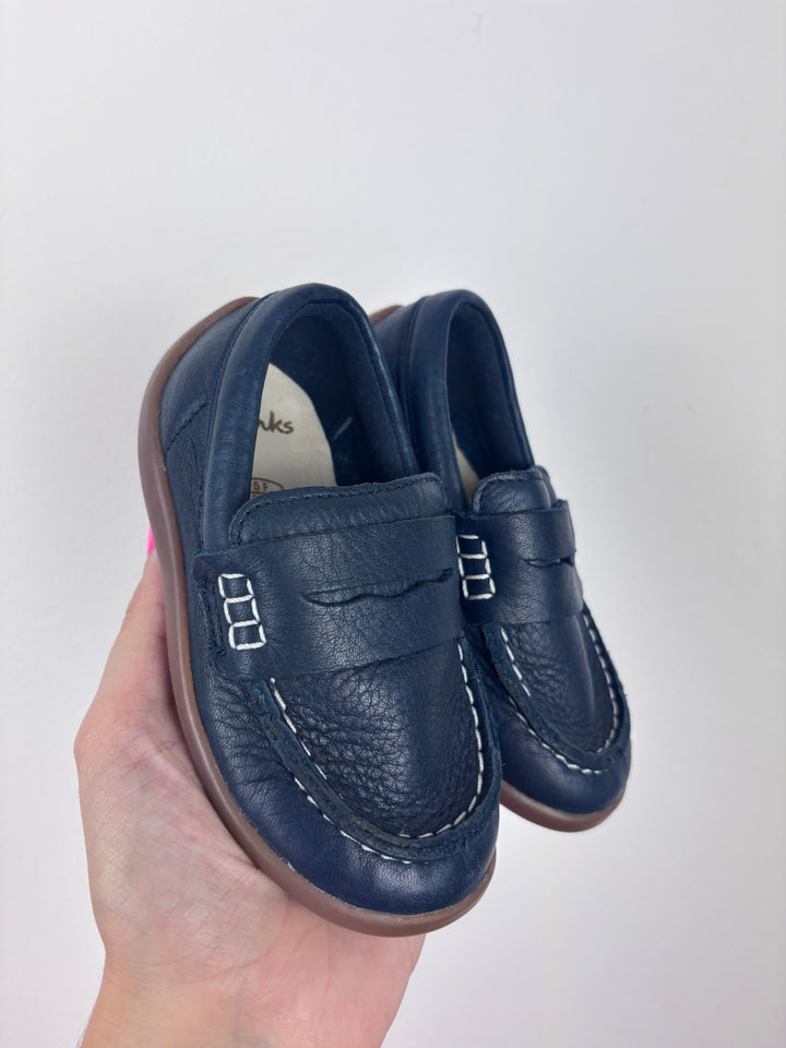 Clarks Navy Loafers UK 5 F-Shoes-Second Snuggle Preloved