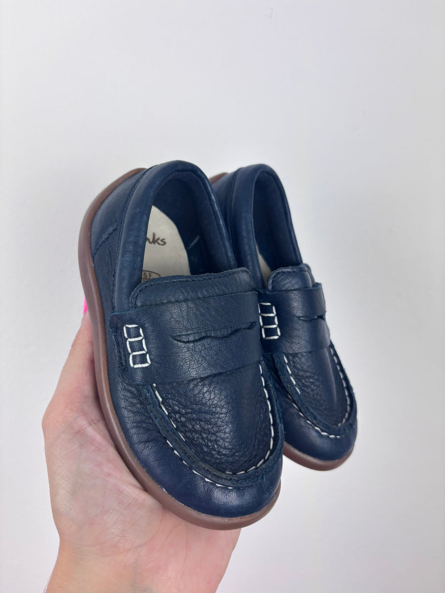Clarks Navy Loafers UK 5 F-Shoes-Second Snuggle Preloved