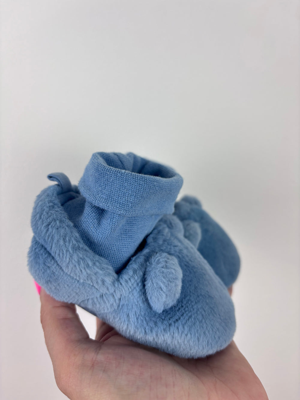 Next Blue Fleece Booties 12-18 Months-Shoes-Second Snuggle Preloved