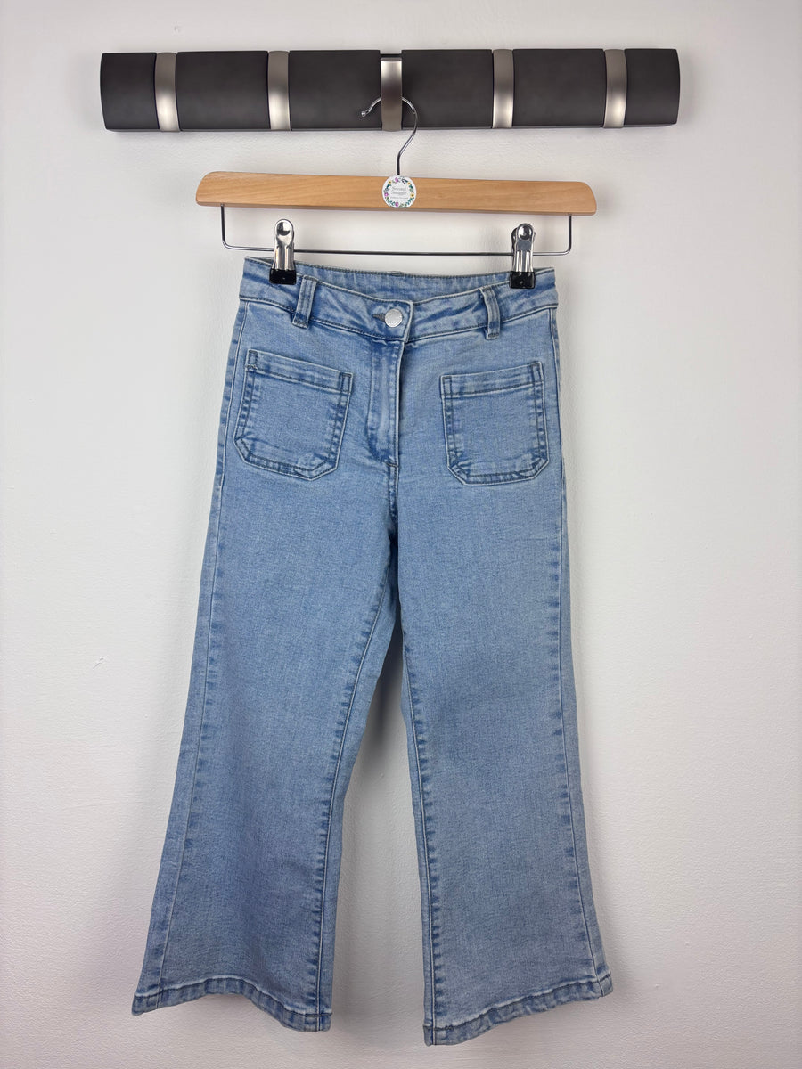 Next Light Blue Wide Leg Jeans 6 Years-Trousers-Second Snuggle Preloved