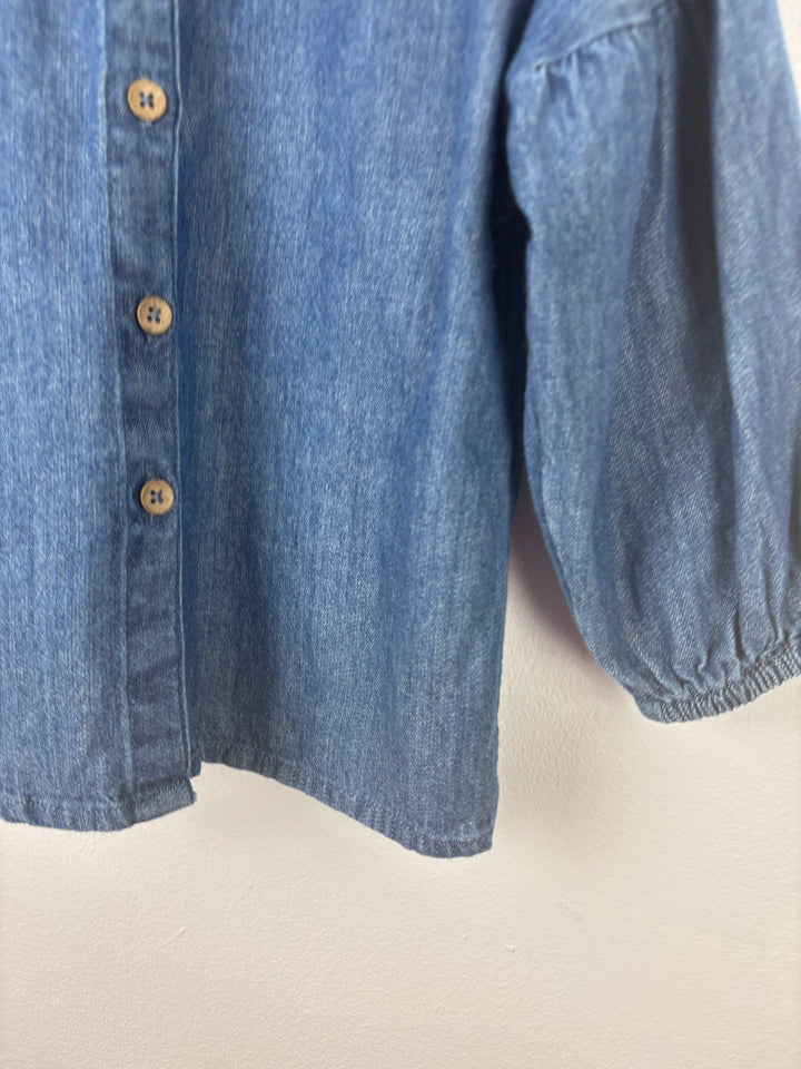 Next Denim Shirt With Floral Collar 3 Years-Tops-Second Snuggle Preloved
