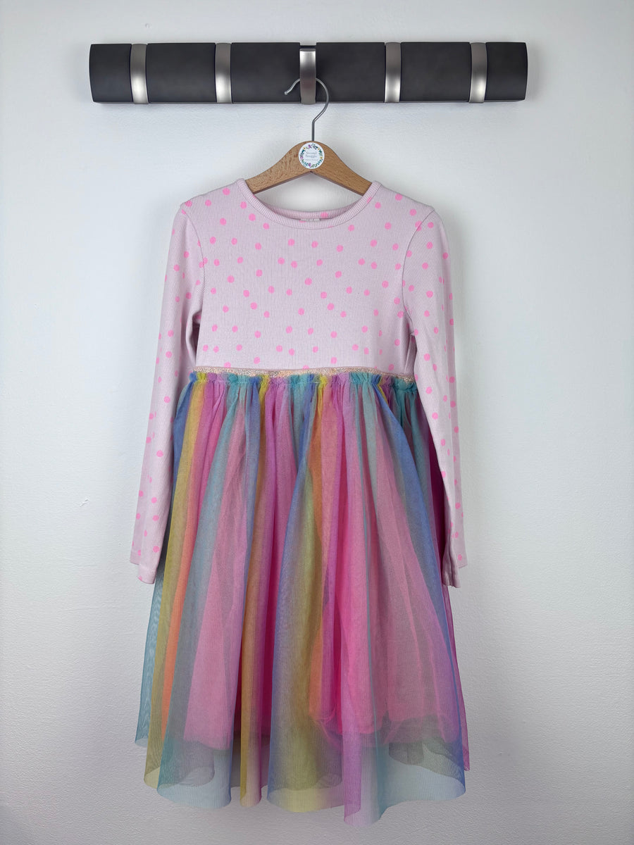 Next Pink Rainbow Tulle Dress 5-6 Years-Dresses-Second Snuggle Preloved