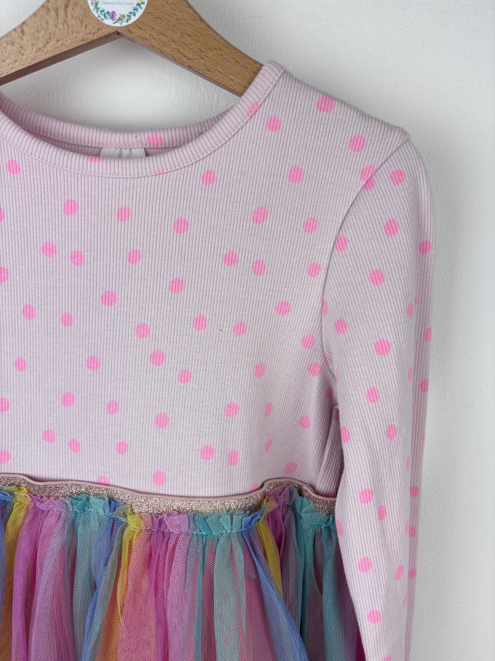 Next Pink Rainbow Tulle Dress 5-6 Years-Dresses-Second Snuggle Preloved