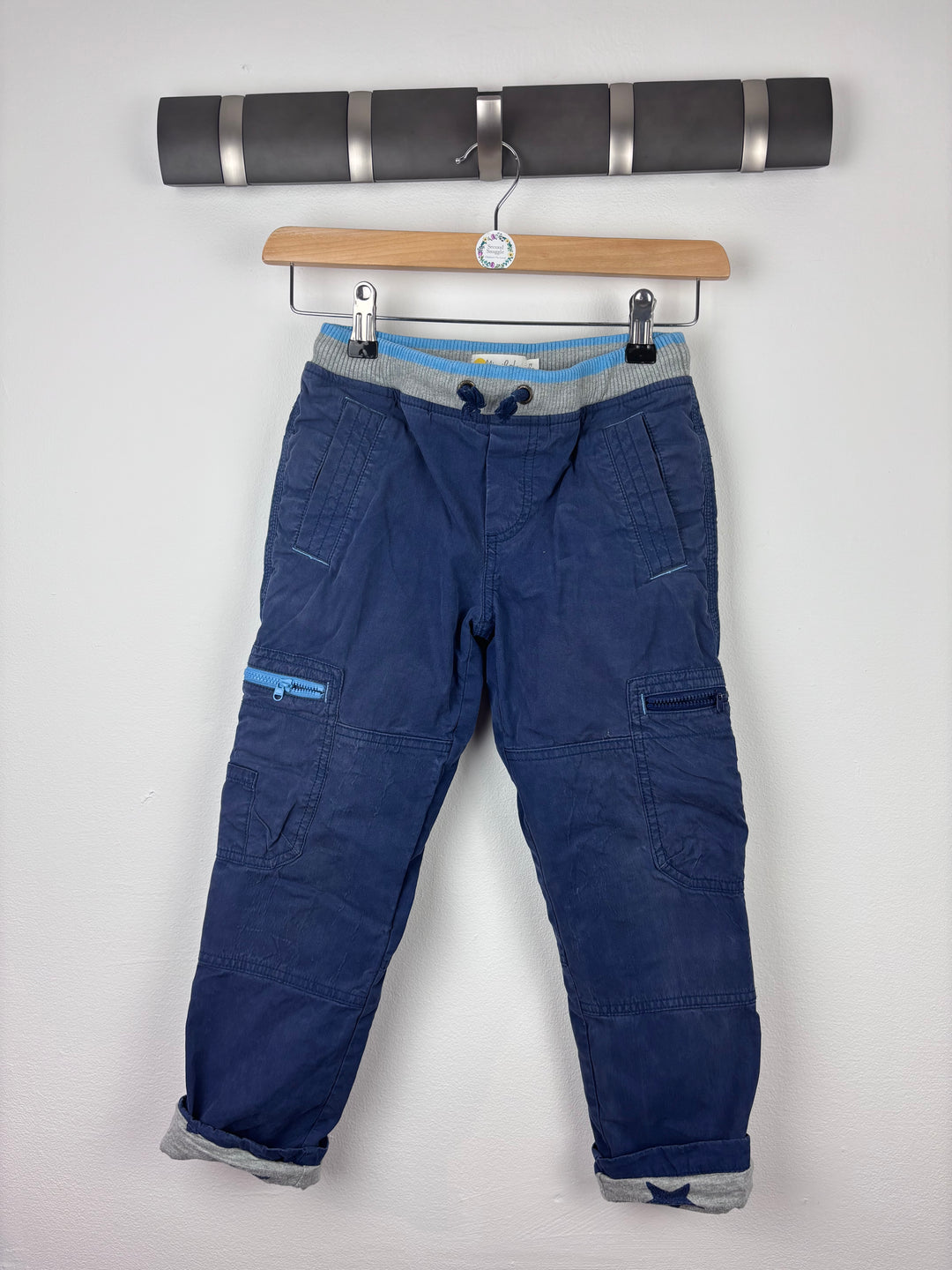 Mini Boden Navy Cargo Trousers 7 Years-Trousers-Second Snuggle Preloved