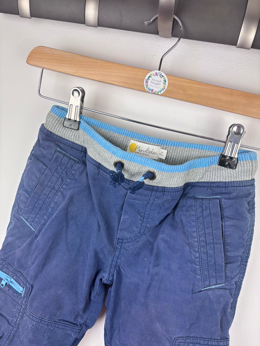 Mini Boden Navy Cargo Trousers 7 Years-Trousers-Second Snuggle Preloved