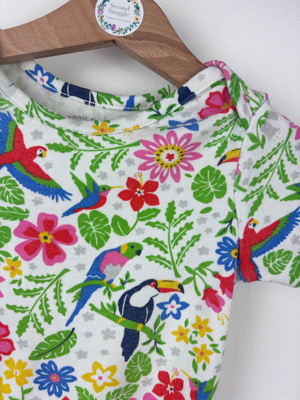 Frugi Bird Bodysuit 9-12 Months-Vests-Second Snuggle Preloved