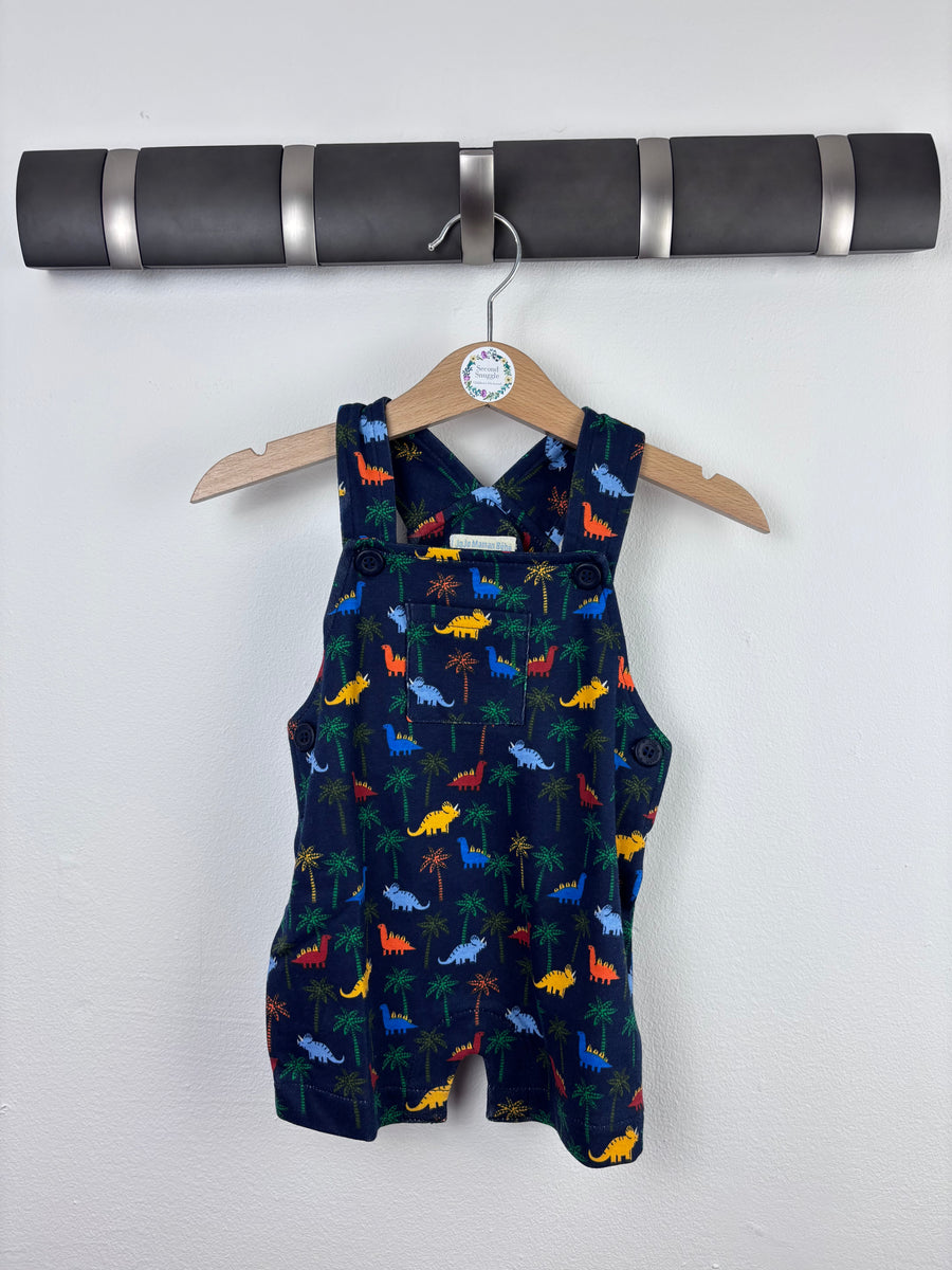 JoJo Maman Bebe Short Dungaree Romper 0-3 Months-Rompers-Second Snuggle Preloved