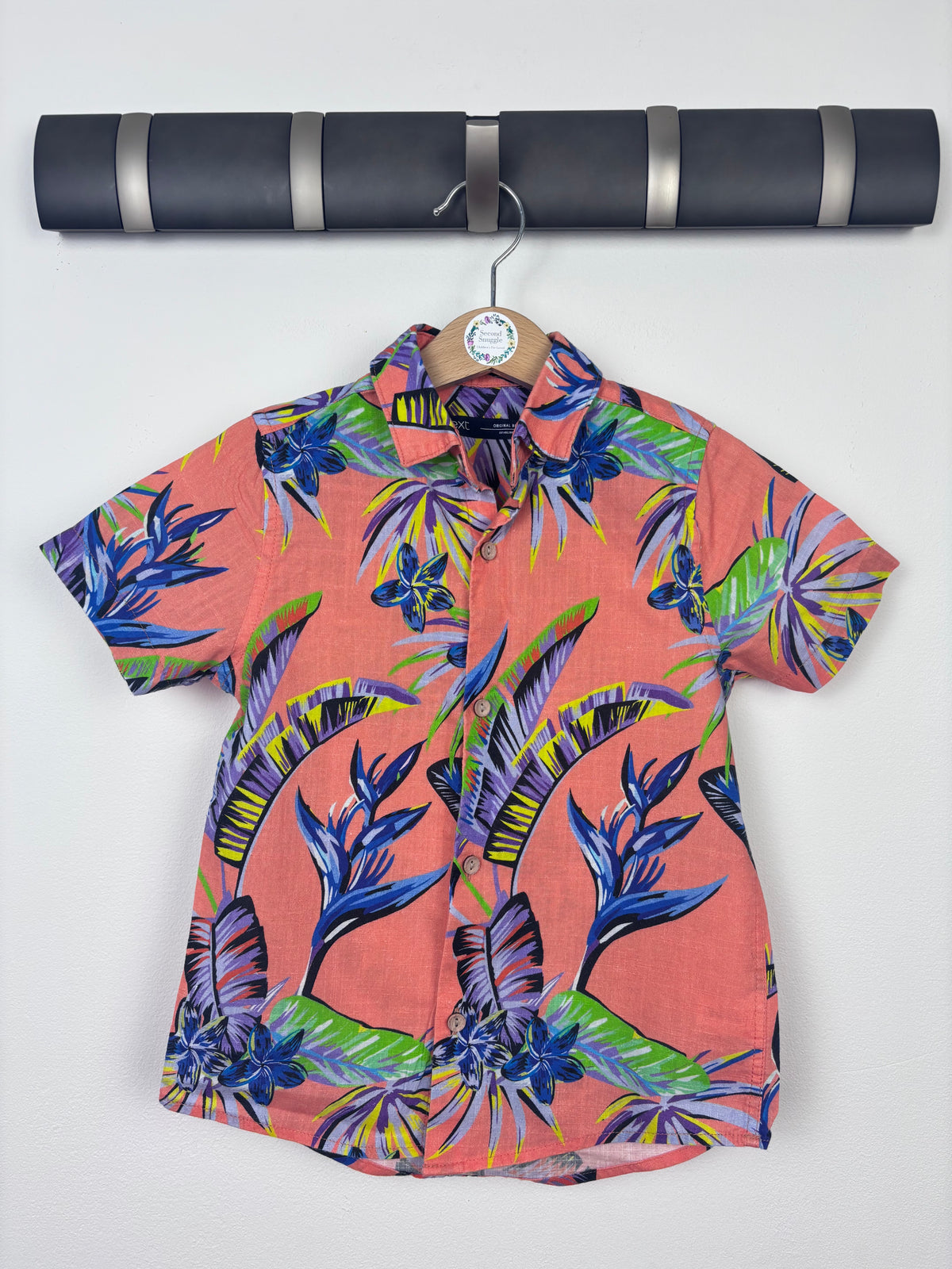 Next Coral Tropical Print Short Sleeve Shirt 4 Years-Shirts-Second Snuggle Preloved