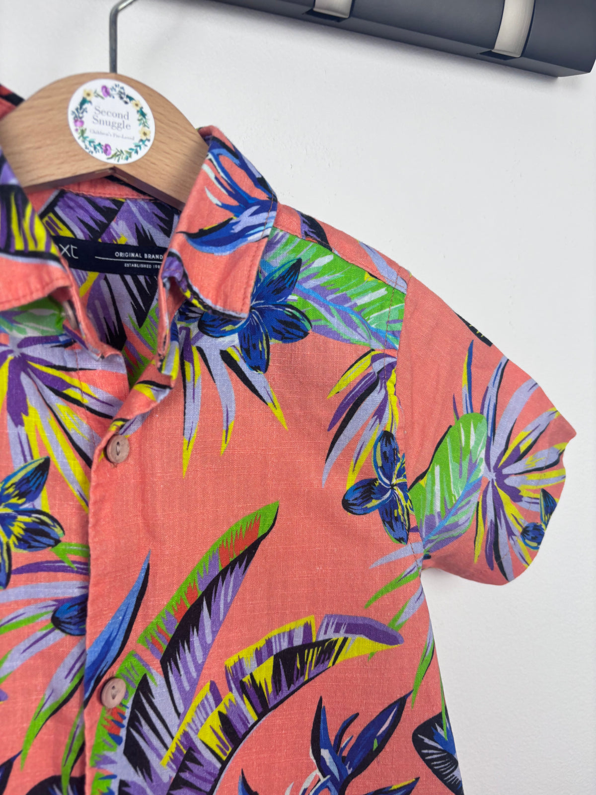 Next Coral Tropical Print Short Sleeve Shirt 4 Years-Shirts-Second Snuggle Preloved