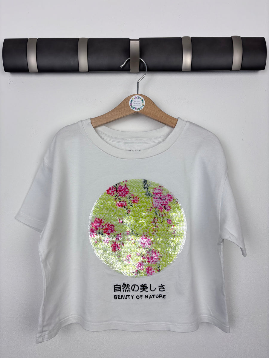 Next White Sequin T-shirt 8 Years-Tops-Second Snuggle Preloved