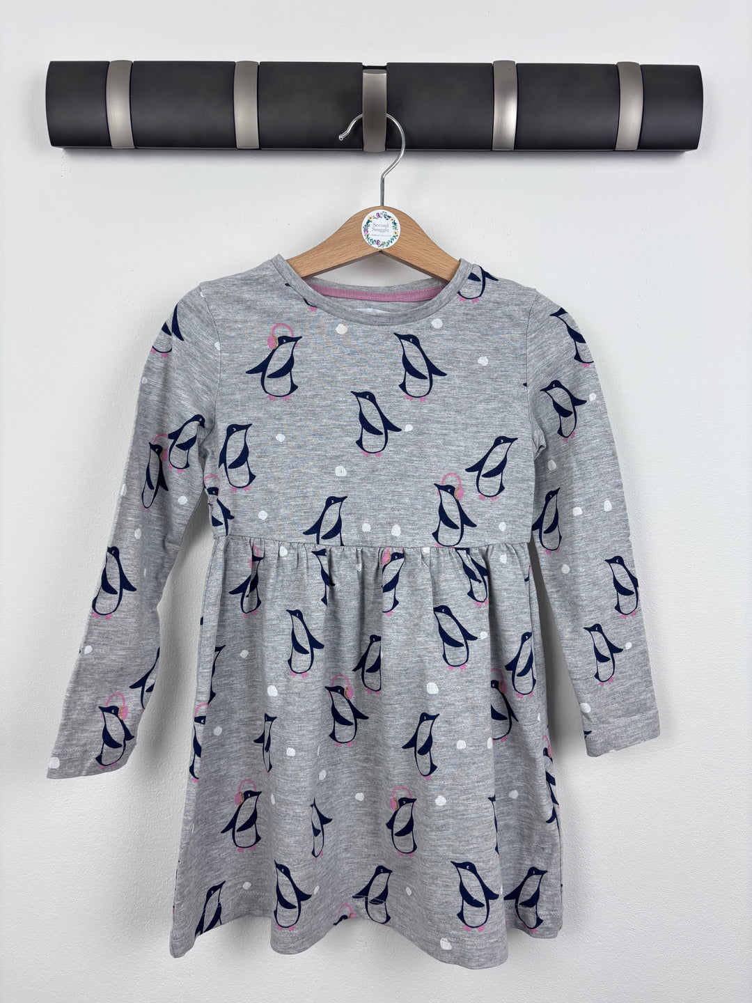 M&S Grey Penguin Dress 3-4 Years-Dresses-Second Snuggle Preloved