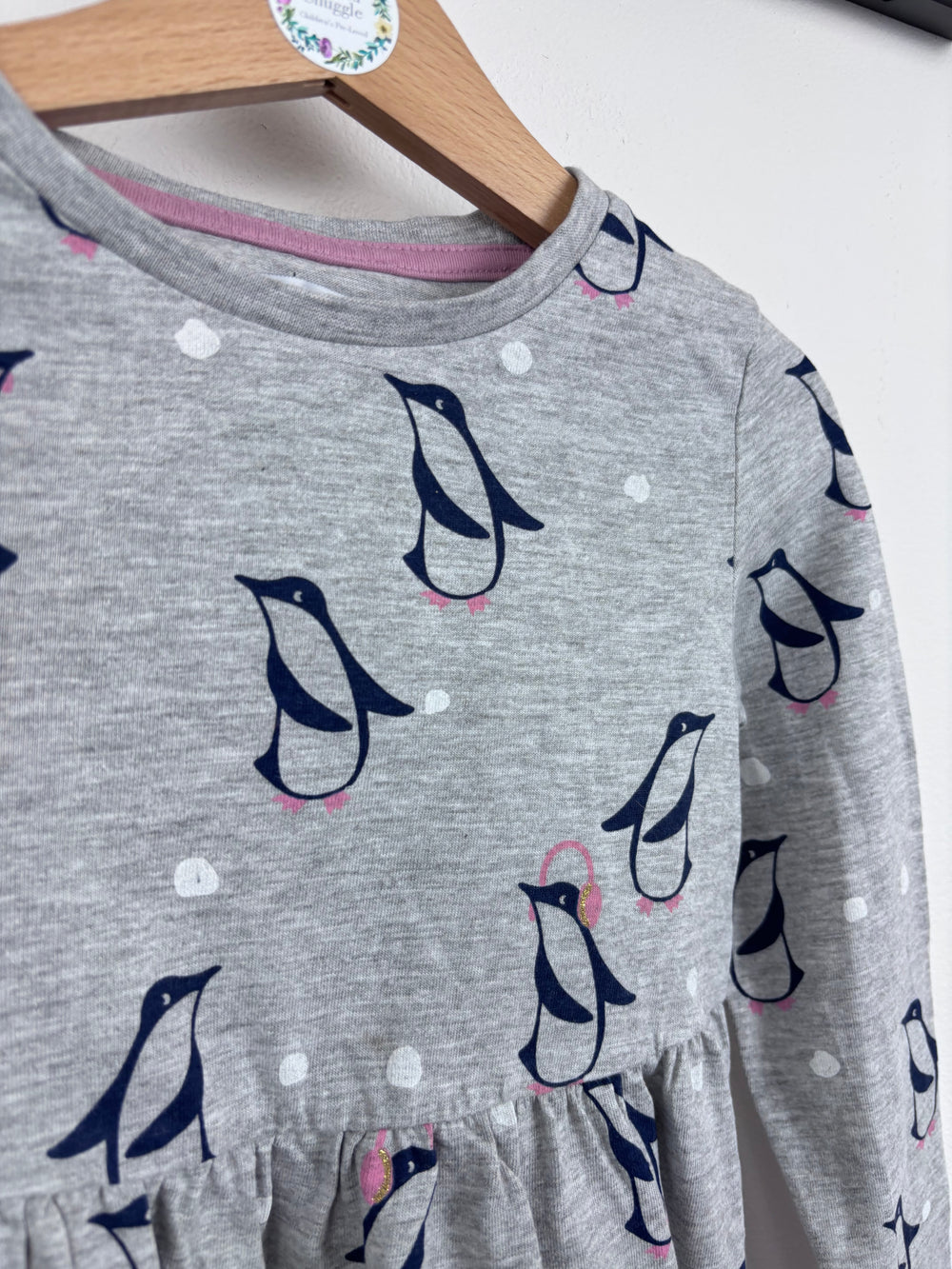 M&S Grey Penguin Dress 3-4 Years-Dresses-Second Snuggle Preloved