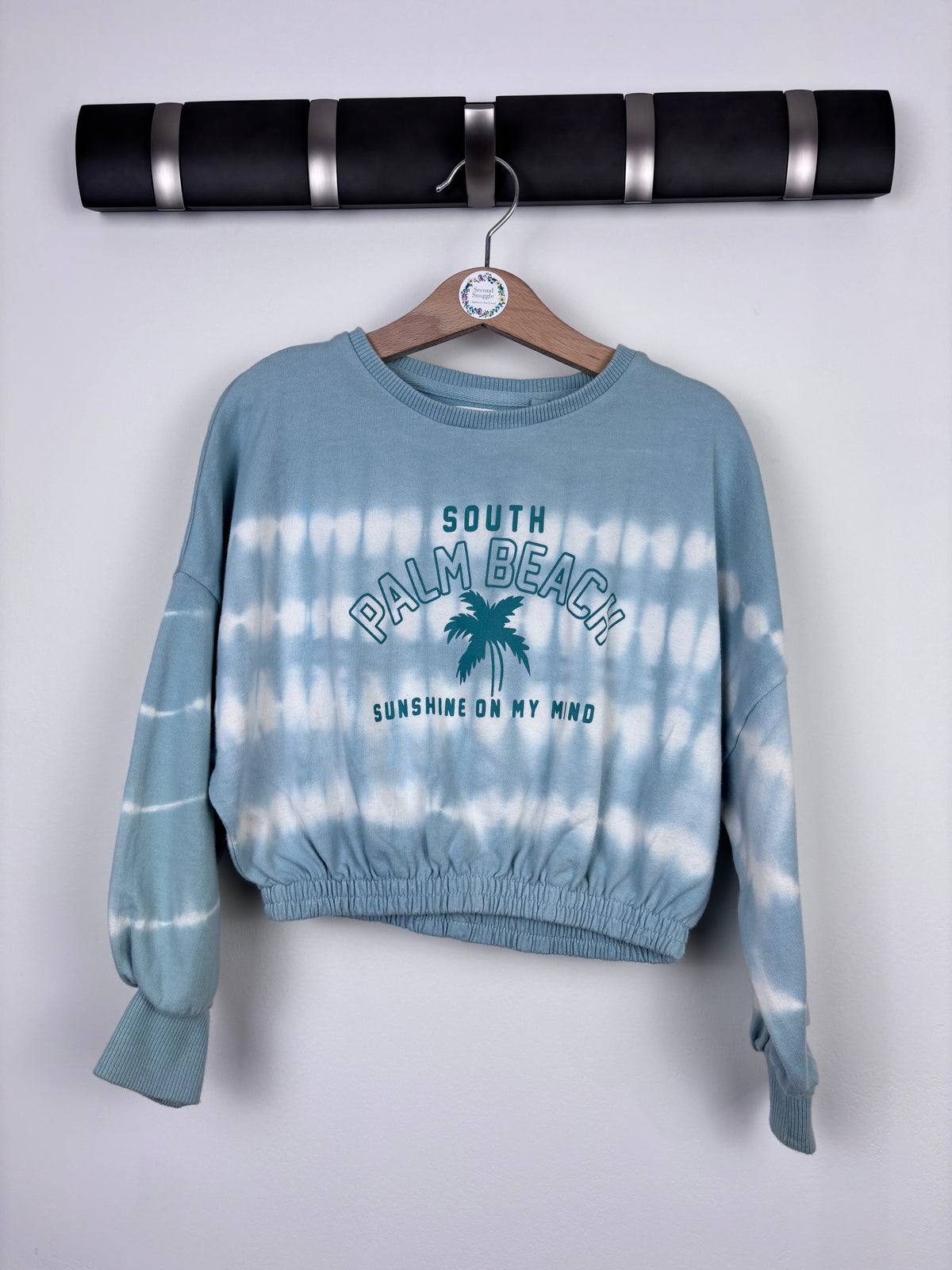 Next Blue Tie Dye Palm Beach Cropped Sweatshirt 5 Years-Jumpers-Second Snuggle Preloved