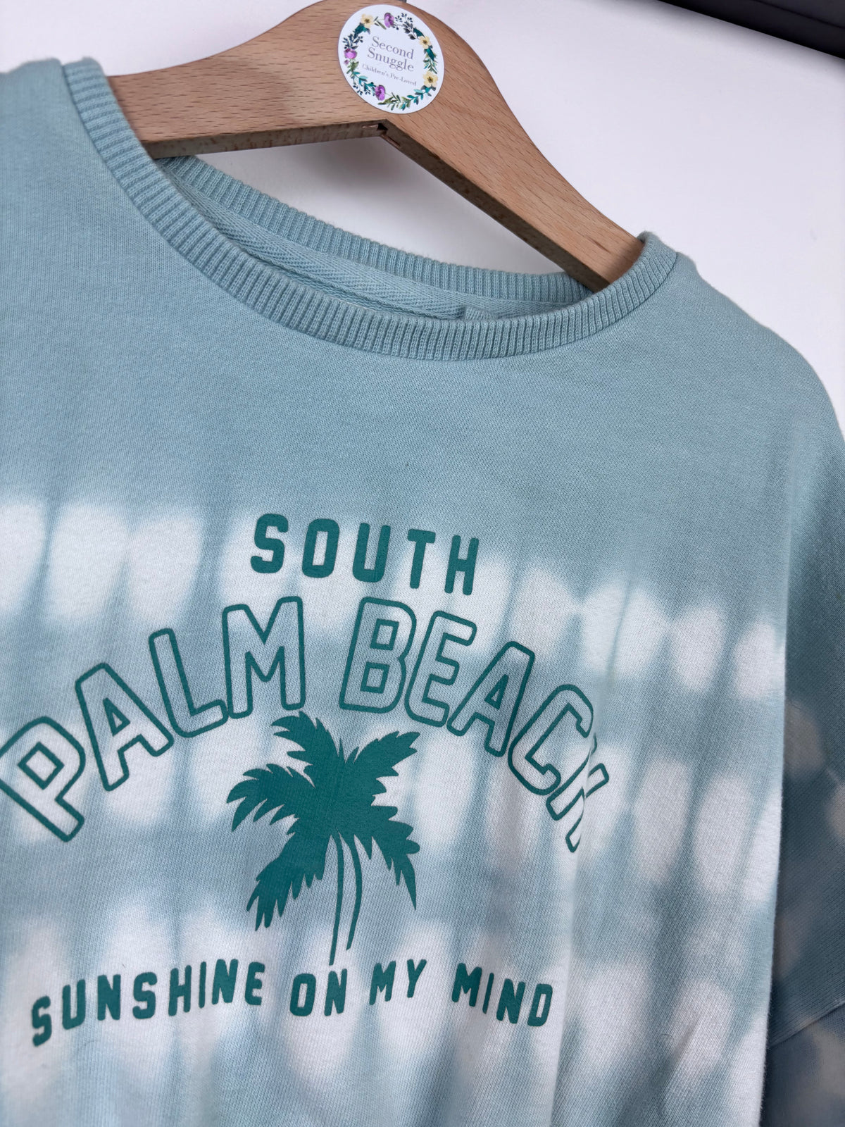 Next Blue Tie Dye Palm Beach Cropped Sweatshirt 5 Years-Jumpers-Second Snuggle Preloved