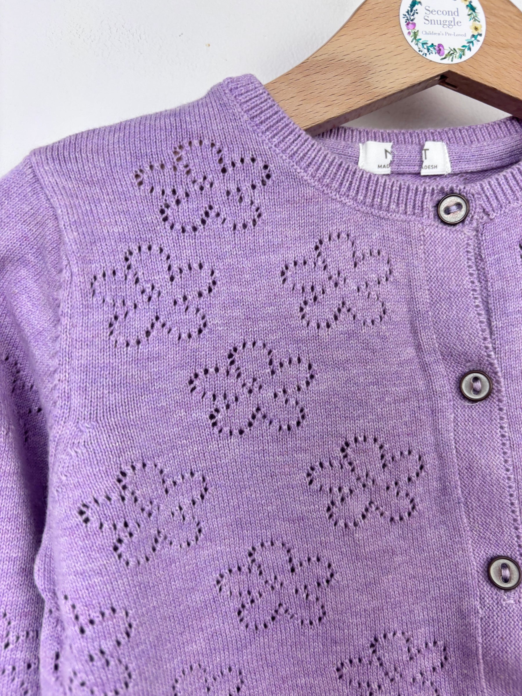 Next Floral Purple Cardigan 9-12 Months-Cardigans-Second Snuggle Preloved