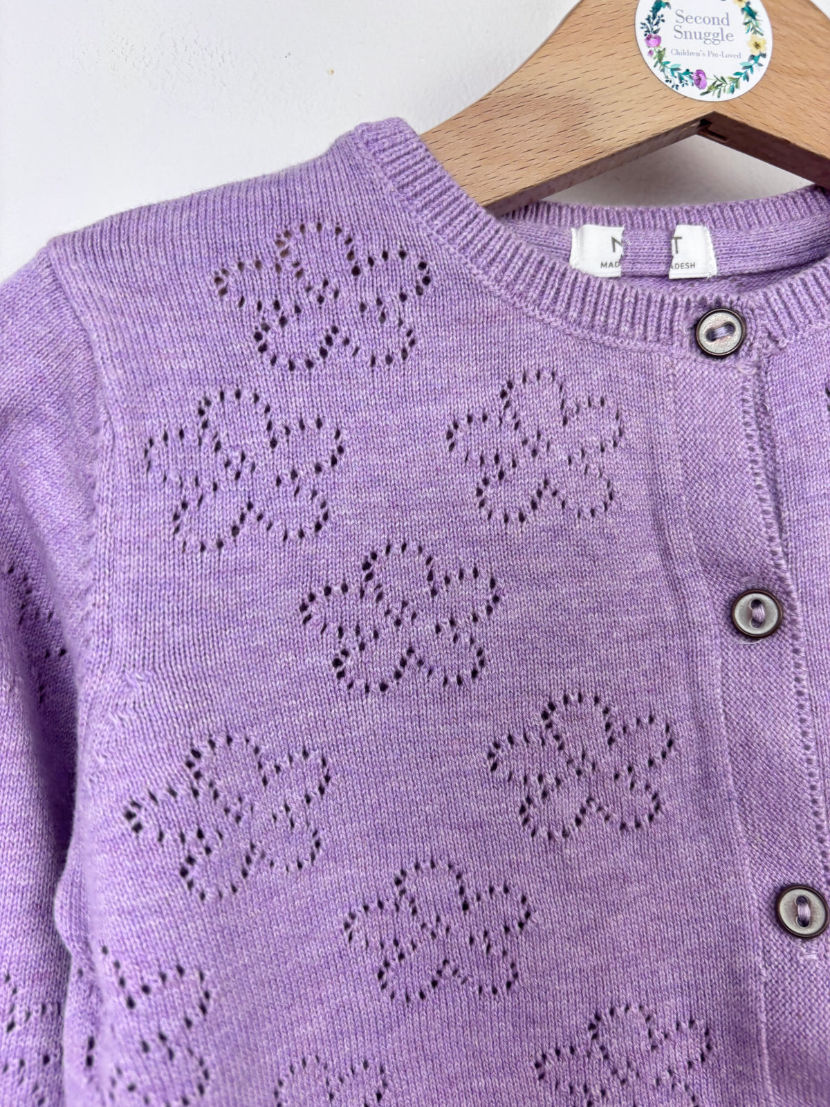 Next Floral Purple Cardigan 9-12 Months-Cardigans-Second Snuggle Preloved