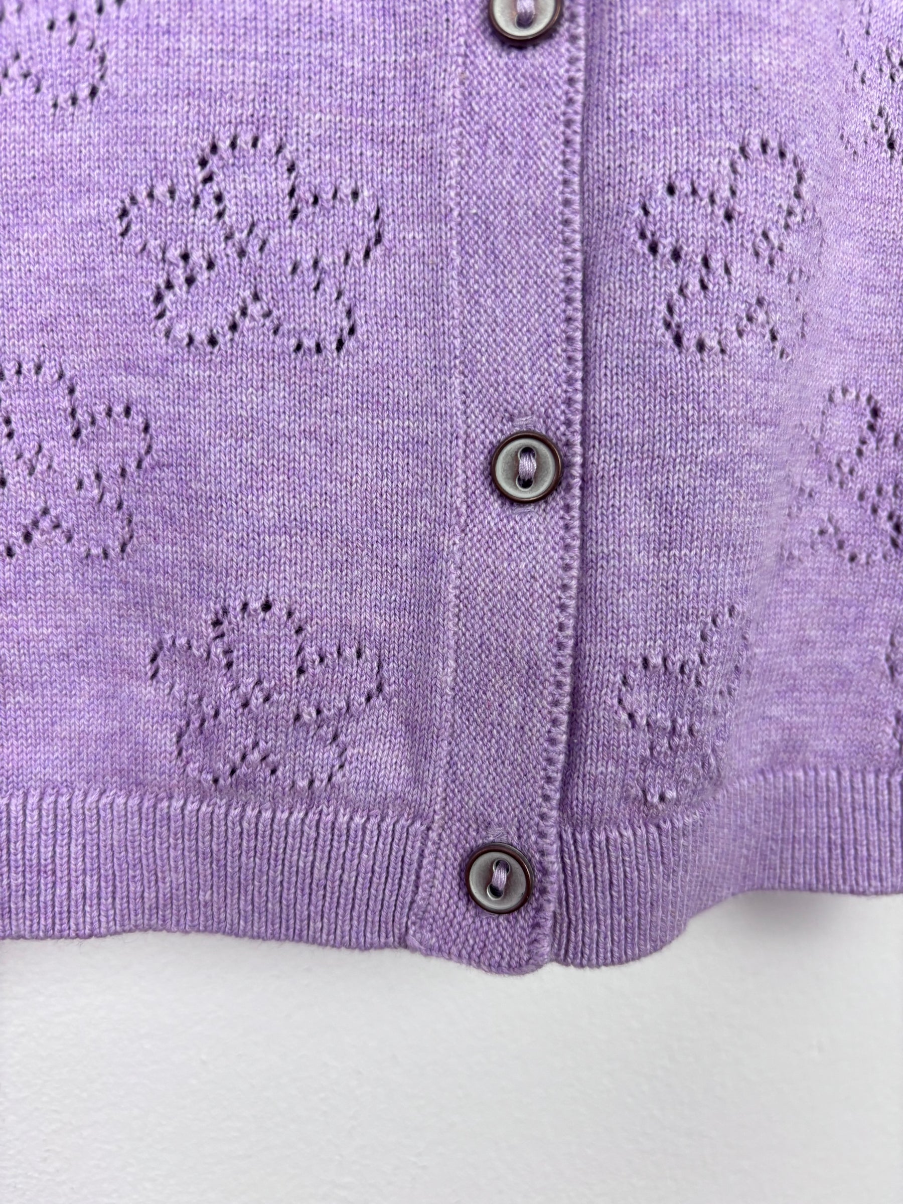 Next Floral Purple Cardigan 9-12 Months-Cardigans-Second Snuggle Preloved