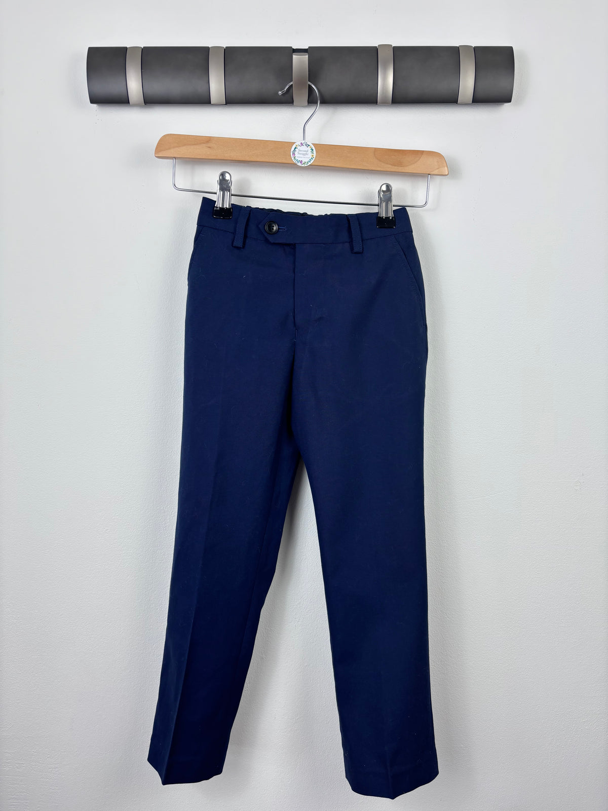 Next Navy Smart Trousers Straight Leg 7 Years-Trousers-Second Snuggle Preloved