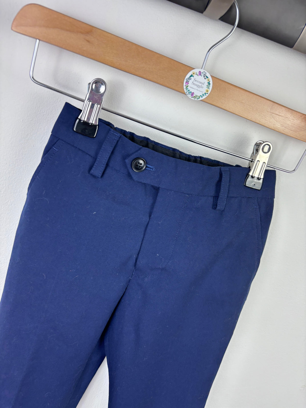 Next Navy Smart Trousers Straight Leg 7 Years-Trousers-Second Snuggle Preloved