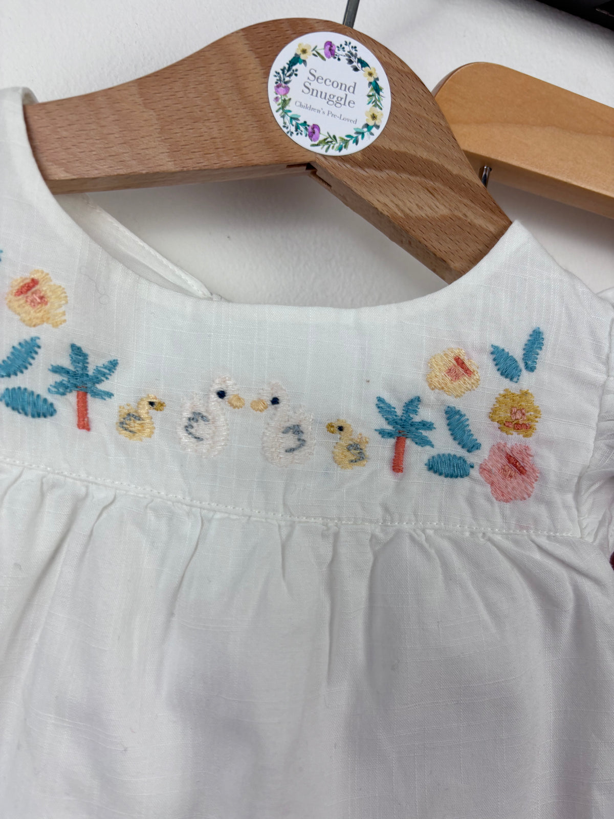 Next White Embroidered Top and Pink Leggings Set Up To 1 Month-Tops-Second Snuggle Preloved