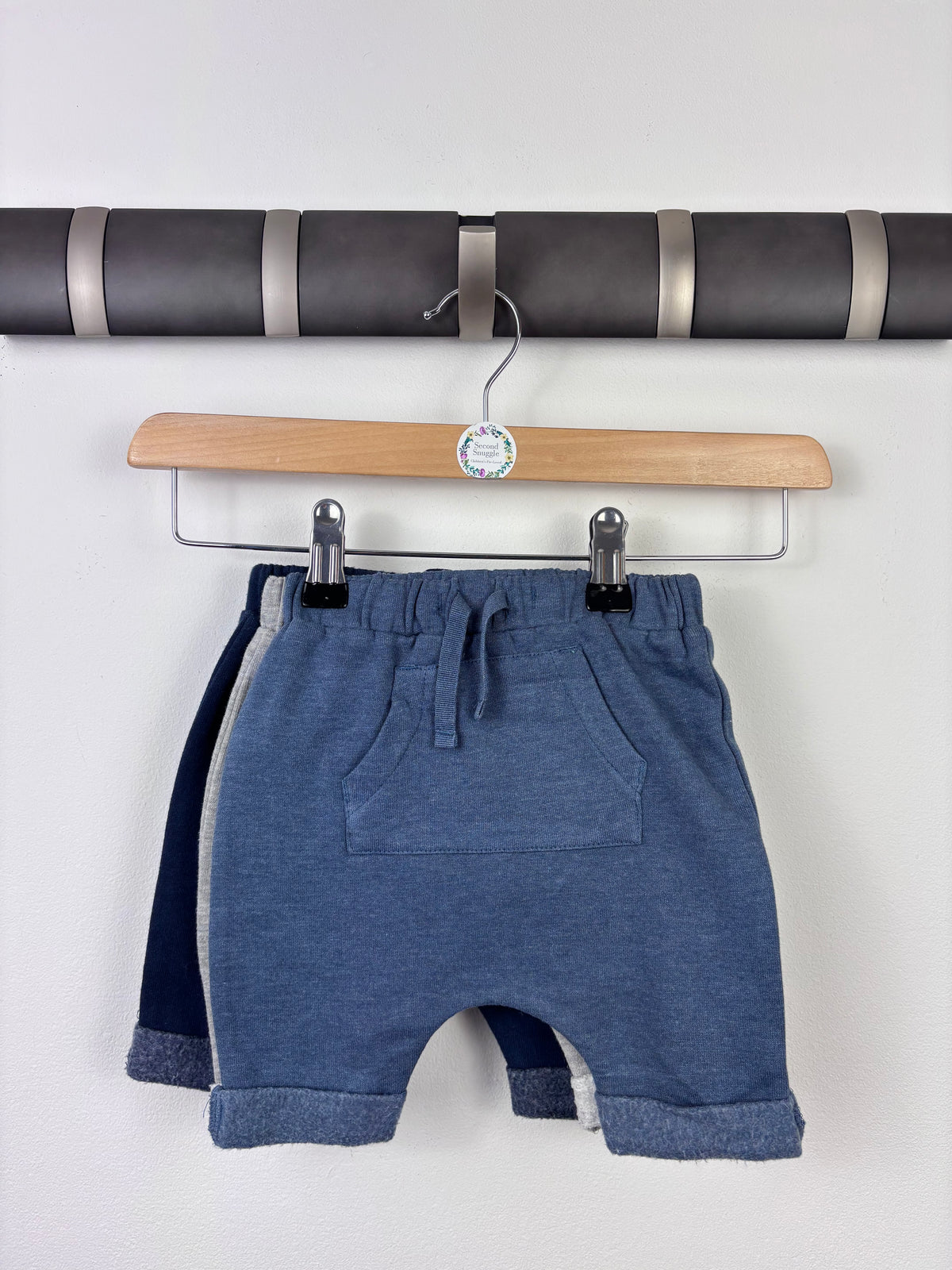Next Grey 3 Pack Baby Joggers First Size-Trousers-Second Snuggle Preloved