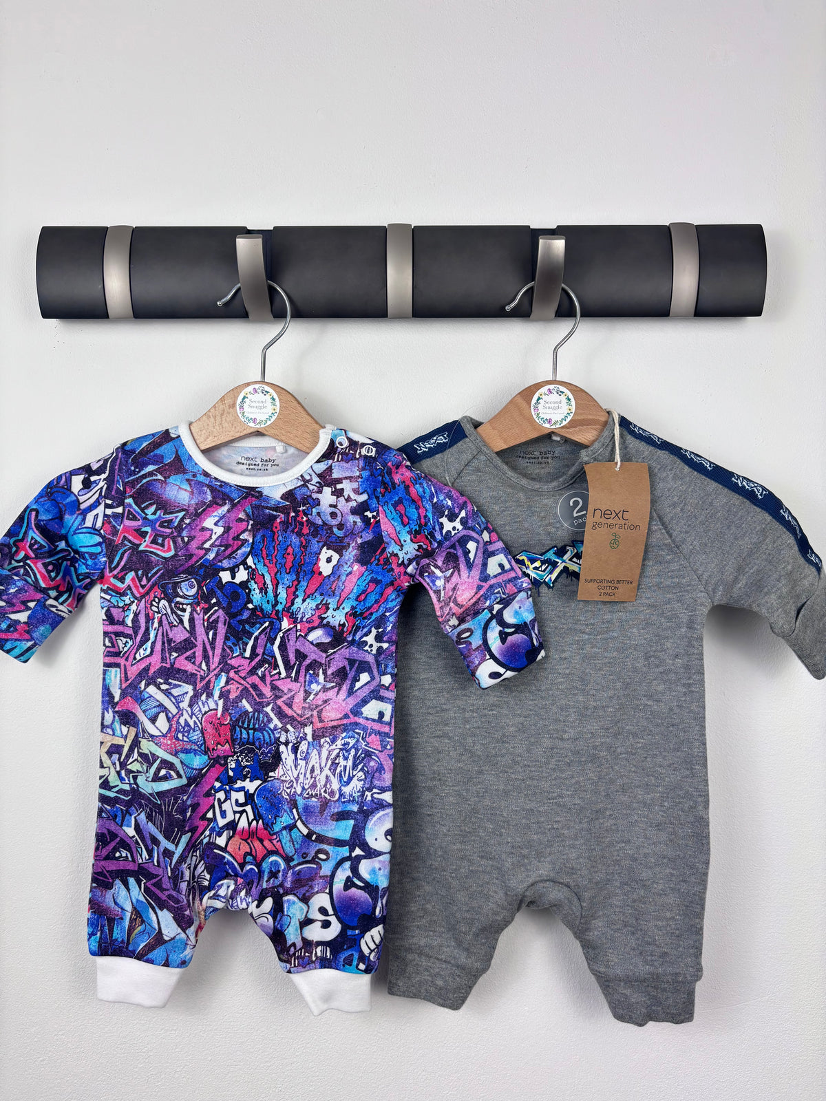 Next Multicolour 2 Pack Rompers First Size-Rompers-Second Snuggle Preloved