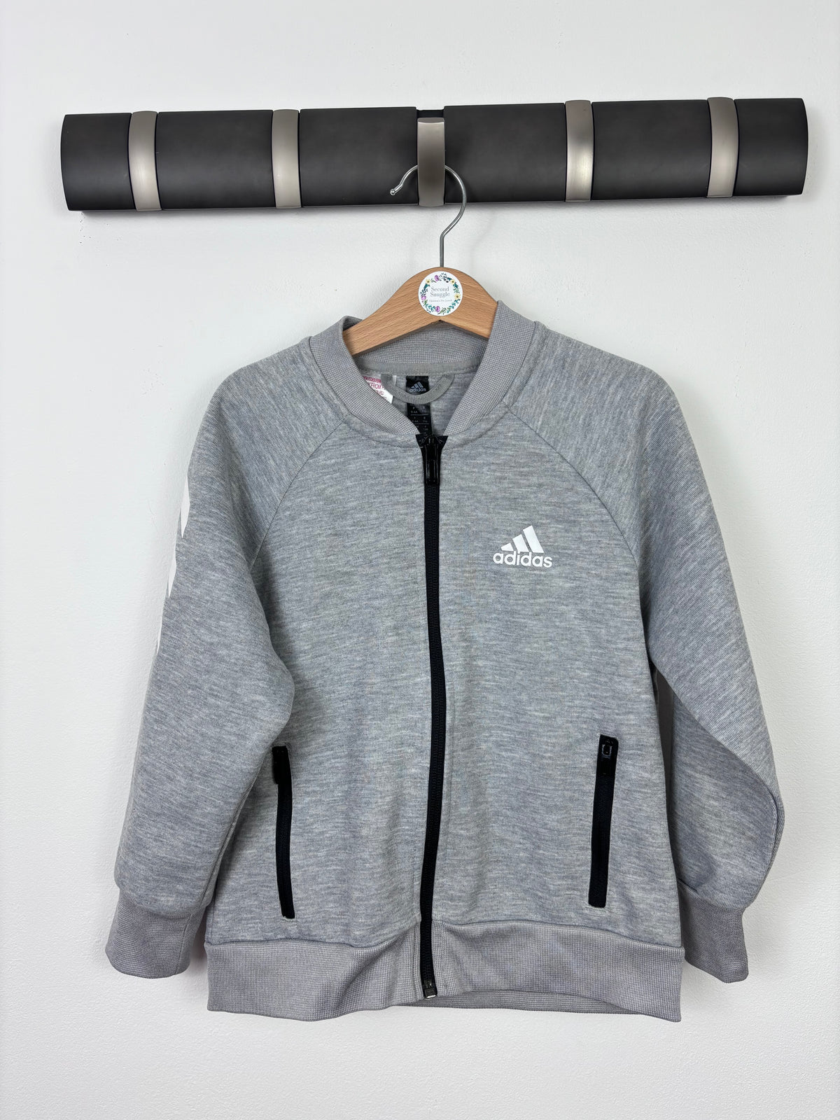 Adidas Grey Zip Up Sweatshirt Jacket 5-6 Years-Jackets-Second Snuggle Preloved