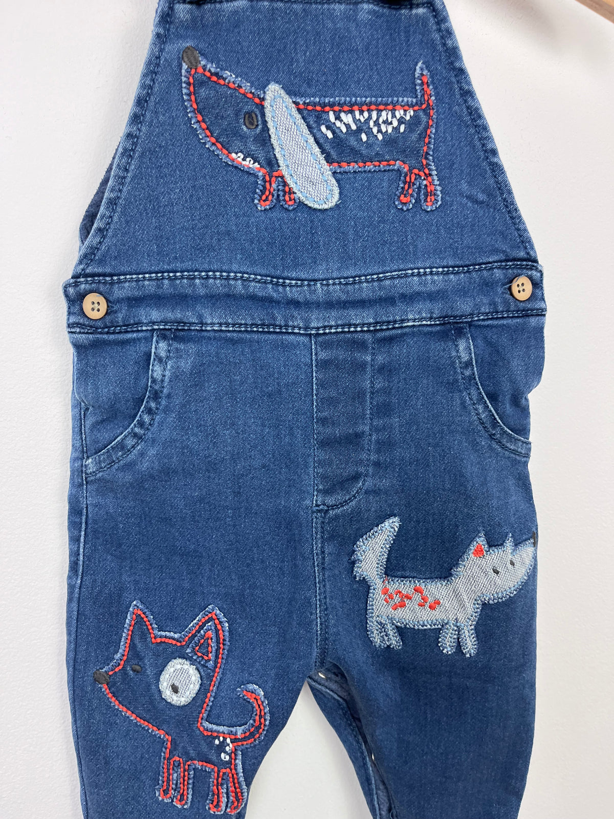 Next Denim Dungarees 3-6 Months-Dungarees-Second Snuggle Preloved