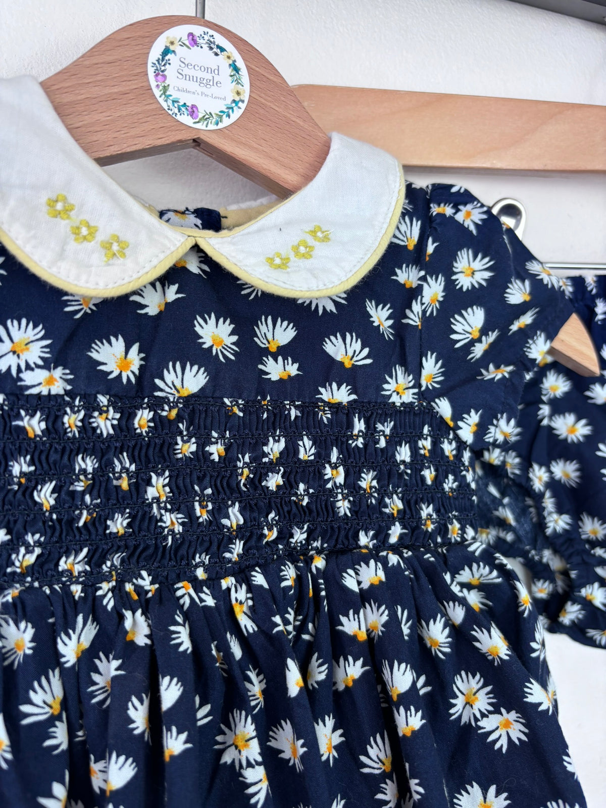 Next Navy Daisy Dress & Bloomers Set Up To 1 Month-Dresses-Second Snuggle Preloved
